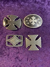 4 Belt Buckles, cross, diamond 3-4 inch