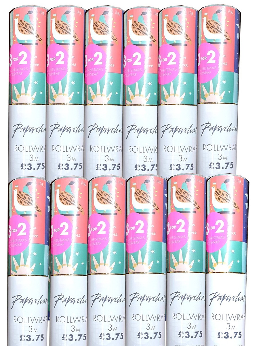 Paperchase Christmas Wrapping Paper 12 RRP Each