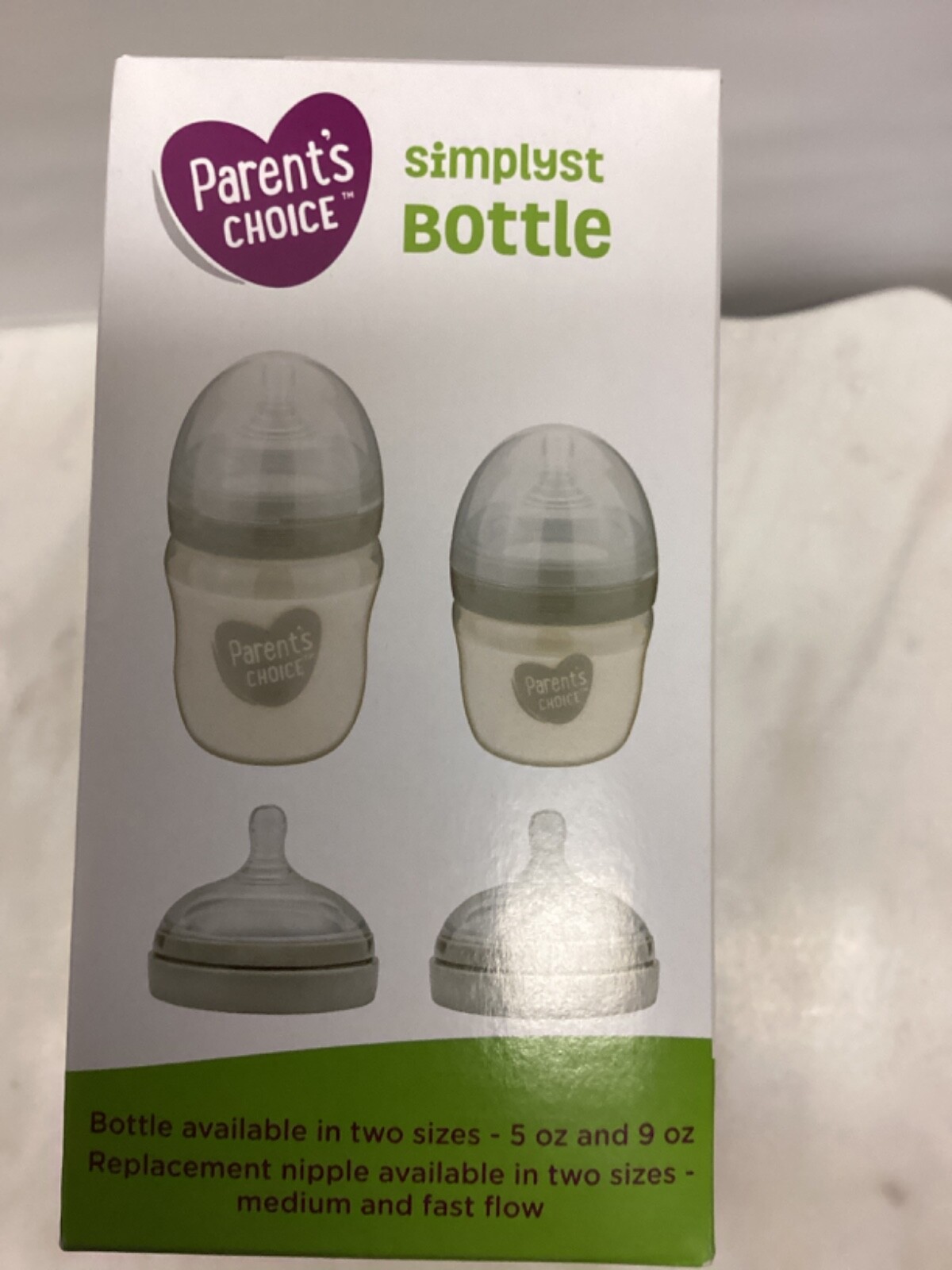 Parent's Choice Simplyst Bottle 9 oz. 3 Pack BPA Free Slow Flow 0+ Months