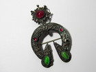 XIX - Fibule Broche Ethnique Maghreb Argent et pierre précieuse