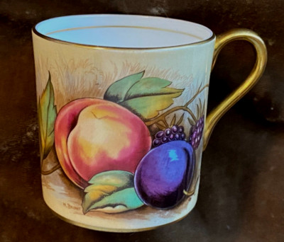 Aynsley ''Orchard Gold'' One Demitasse Flat Cup Only ~ Signed N Brunt ~ Mint w/Tag