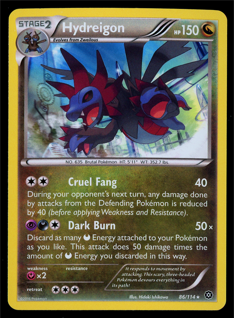 Pokemon Card Steam Siege Hydreigon 86/114 Holo Rare - NM | eBay