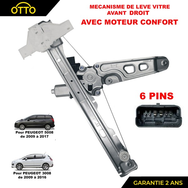 Vorderer Beifahrermotor Mechanismus FüR Peugeot 3008 5008 I - 9222FF 9682808880-image