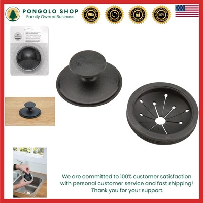 Removable Black Garbage Disposal Splash Guard and Drain Stopper for Easy Use