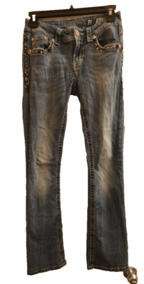 Women's Size 27, Boot-Cut, Designer, Miss Me, Denim, Blue Jeans