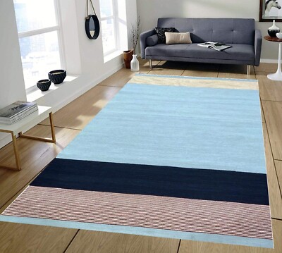 3x5ft   Flat Weave  Modern Dhurrie  Hand-Woven Reversible Area Rug