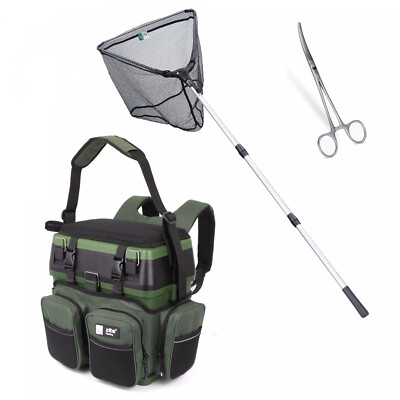 Angelkoffer Set Multi-Angelrucksack Gummierter Kescher Lösezange Zite Fishing