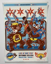 Ween Poster Riot Fest Chicago IL Douglas Park 2019 Silkscreen Official RARE