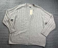 Universal Thread Cardigan Sweater Womens Large Gray V-Neck Button Front Knit