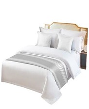 Bed Runner for Queen Size Bed, Grey Striped 83 x 20 inches Queen Stripeldt8122
