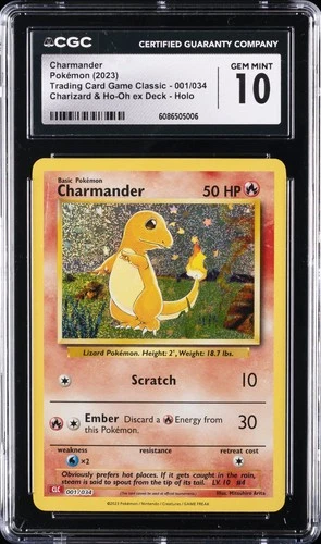 2023 POKEMON TRADING CARD GAME CLASSIC #001 CHARMANDER CGC 10 GEM MINT
