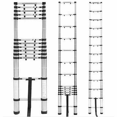 Telescopic Extension Ladder Aluminum Multi Purpose Folding 10.5/12.5/14.5FT