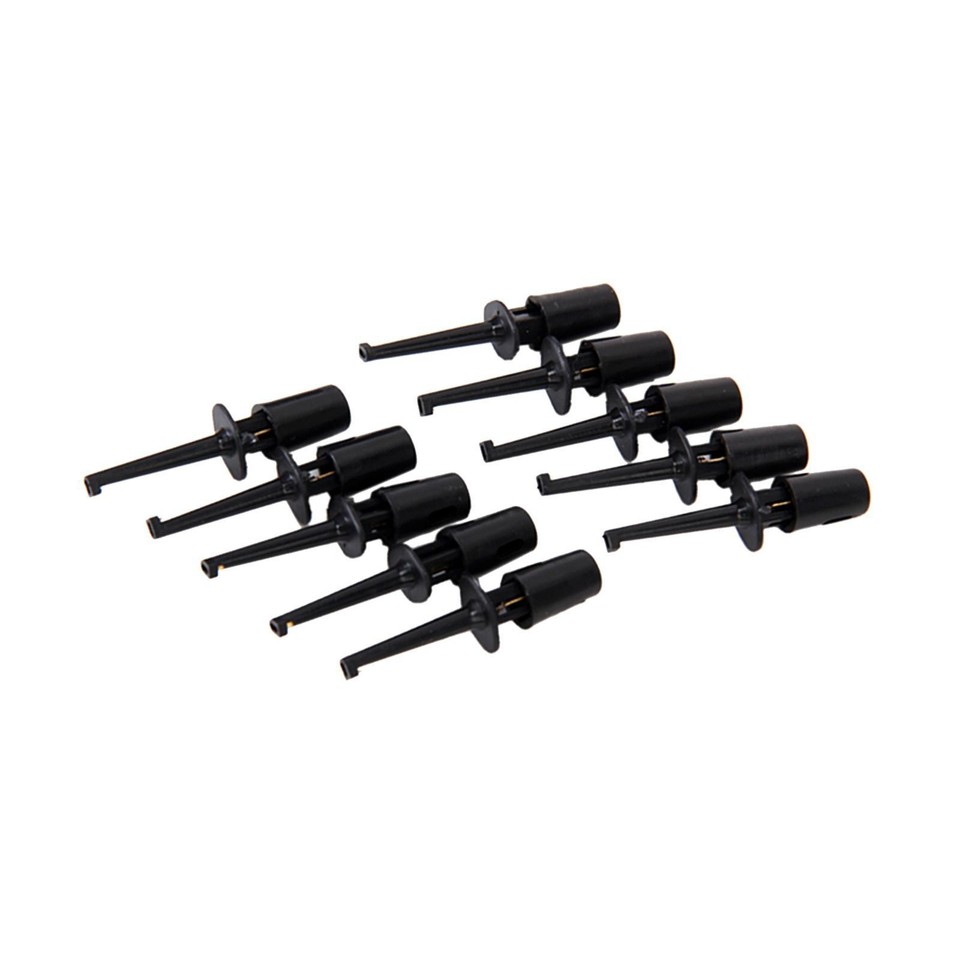 20Pcs Miniature Single Test Hook Cable Probe Plug Black Spring Clip for ...
