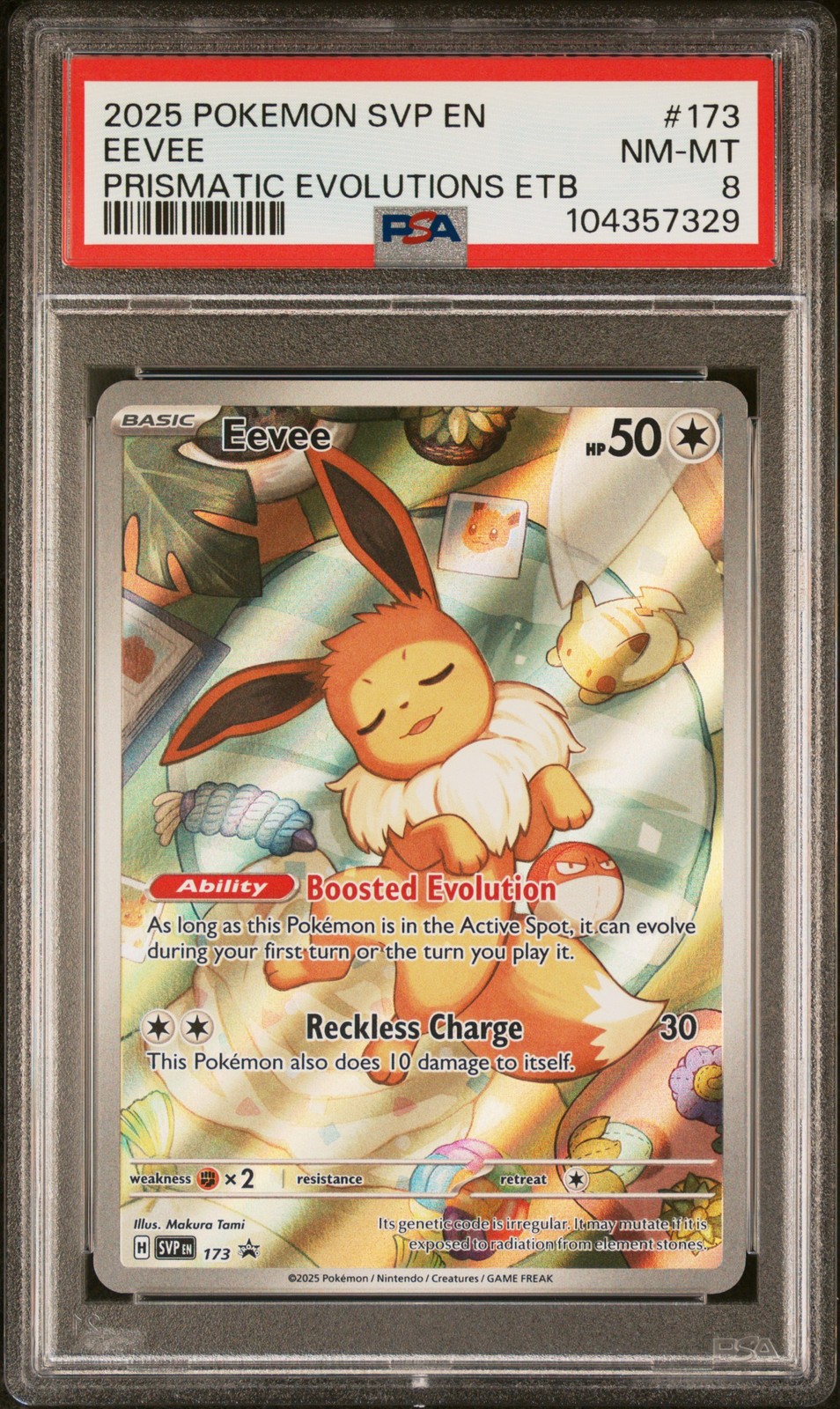 2025 POKEMON SVP EN-SV BLACK STAR PROMO #173 EEVEE PSA 8
