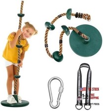 Tree Swing for Kids, Adjustable Rope Swing Disc Swing for Outside with Green