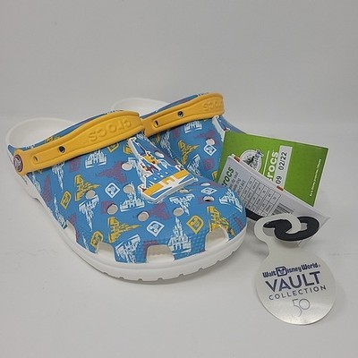 Disney Parks 2022 50th Anniversary The Vault Castle Adult Clogs By Crocs M8/W10