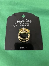 Jasmine Lane jewelry company 3 Ring Collection goldtone ring size 7