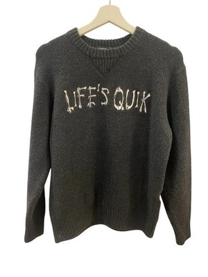 Black Quiksilver ''Life's Quik'' black wool blend crew neck sweater Women s XS