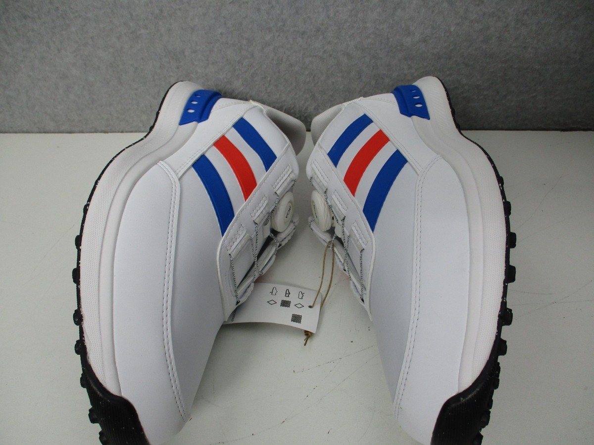Adidas S2G SL Boa 24 Mens Sz 11.5 White Blue Golf Shoes Quick Lace