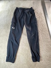 Under Armour Youth XL Black Cargo Joggers Elastic Cuff Athletic Pants YXL