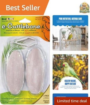 Bird-Life E-Cuttlebone , 1 Pk 2 Counts - Durable, Less Brittle Cuttlebones En...