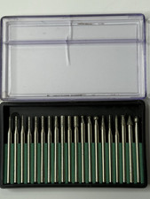 20 pc Diamond Burr Bit Sets and Index Drill Bit Set for Dremel Type Rotary Tools