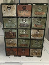  Dorman Products Ad A Bin 15 Drawer Industrial Auto Parts Organizer AS FOUND 