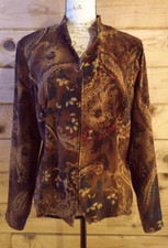 VTG Requirements Jacket Zip Dark Academia Cottage Floral Paisley 90s Retro Sz 14