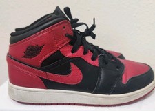 Nike Youth Air Jordan 1 Mid 554725-074 Red Basketball Shoes Sneakers Size 7 2020