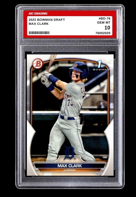 2023 1st Bowman Draft Max Clark Rookie Card #BD-76 Detroit Tigers Graded 10