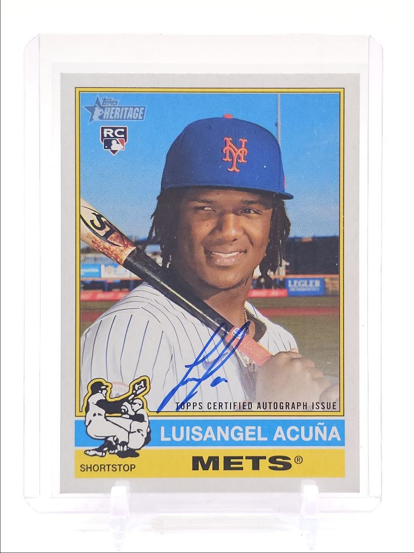 LUISANGEL ACUNA 2025 TOPPS HERITAGE ROOKIE REAL ONE METS RC AUTO Q5677