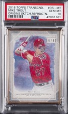 2018 TRANSCENDENT ORIGINS SKETCH REPRODUCTIONS #OS-MT MIKE TROUT PSA 10