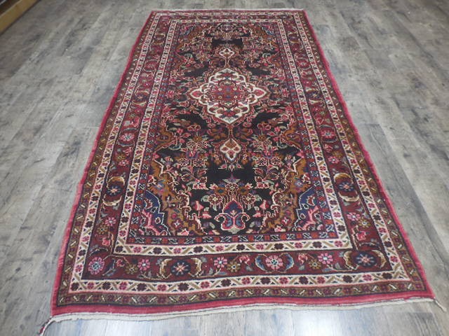 Anatolian Vintage Turkish Rug HandMade Turkish Tribal Geometric Rug 4.6x9 Ft