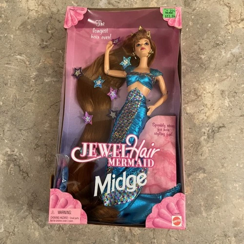 Vintage 1995 Jewel Hair Mermaid Midge Barbie Doll Mattel