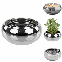 Blumentopf ÜBertopf Keramik Schale Silver Ø 23,5 Cm Dekorative GlamouröSe Schale