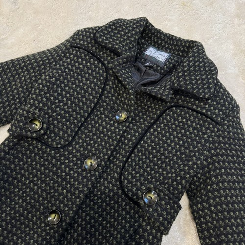 Tailored by Rothschild Girls Wool Jacket Green Winter Pea Coat Vintage Size 7 - Picture 4 of 14