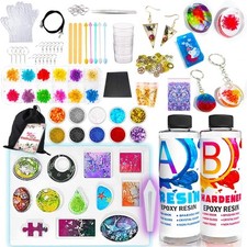 Resin Jewelry Making Starter Kit - Resin Kits for Beginners with Molds and Resin