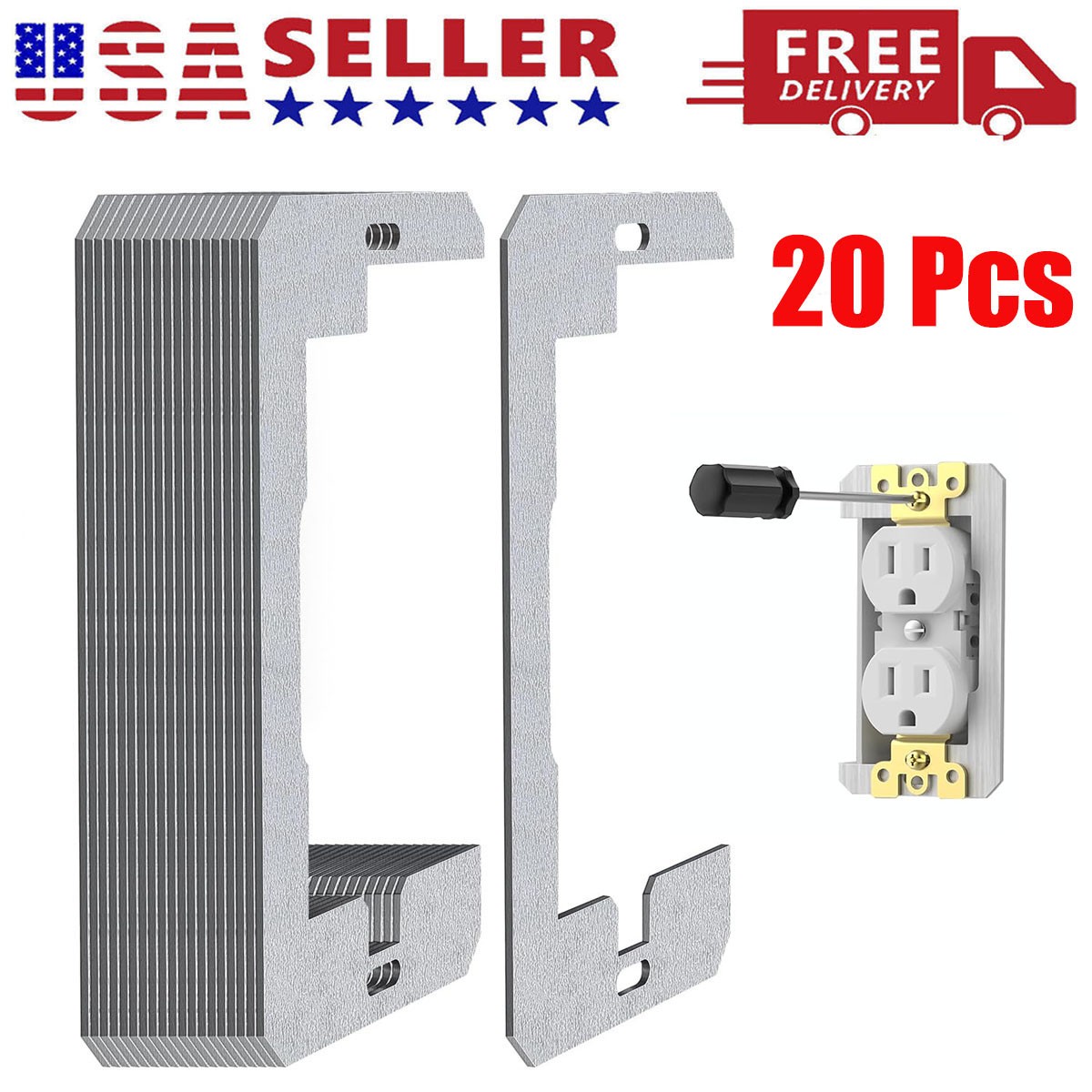 20 Pcs Outlet Leveling Spacers Electrical Wall Plate Switch Adjustment Kit US