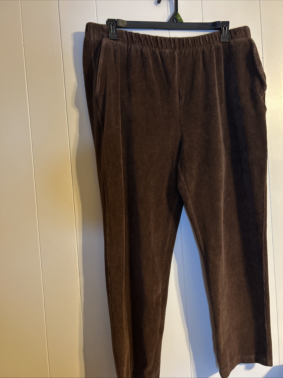 Lands End Corduroy Elastic Waist Pants Brown Women Size 1X