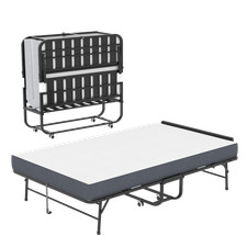 75"x46" Wide Folding Bed with 5" Memory Foam Mattress Headboard