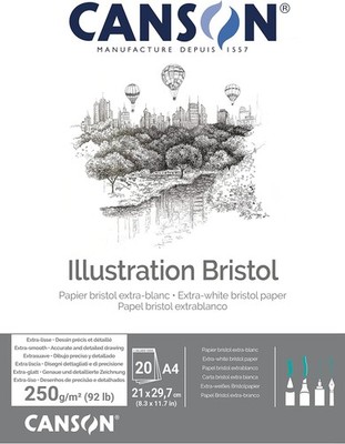 CANSON Illustration Bristol, extra glattes, satiniertes Papier, 250 g/m², an 