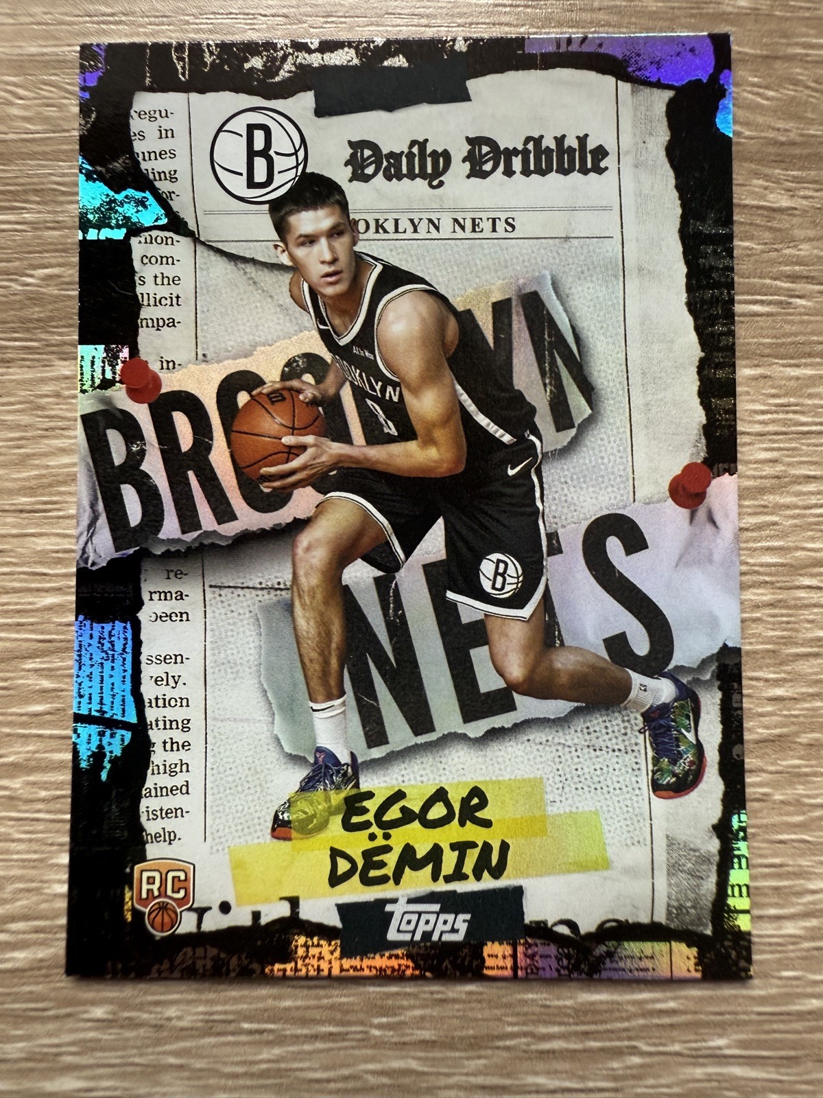 2025-26 Topps Daily Dribble Insert Rainbow Foil RC #DD-38 Egor Demin Nets