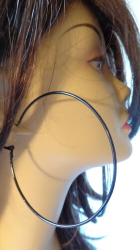ASSORTED COLOR EARRINGS 3 inch HOOP EARRINGS SIMPLE THIN COLOR HOOP EARRINGS - Picture 23 of 25