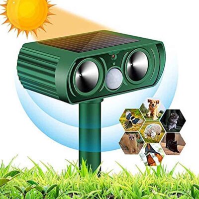 1-2 PACK Solar Ultrasonic Repeller Animal Pest PIR Motion Deterrent For Dog Deer
