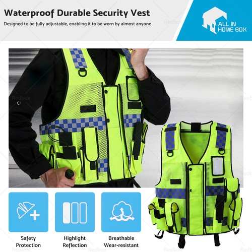 Ultimate Security Reflective Executive Safety Vests. Hi Vis Protective Work Wear - Picture 6 of 8