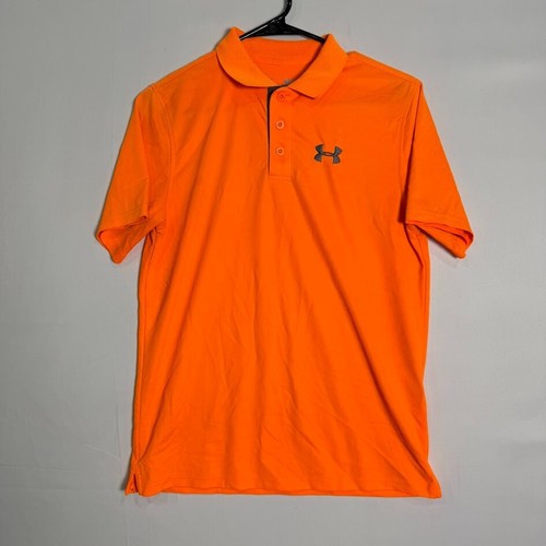 Under Armour Polo Youth Large Orange Loose Fit Heatgear