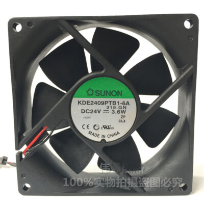 SUNON KDE2409PTB1-6A Cooling Fan DC 24V 3.6W 2Pin Cooler Fan 92*92*25MM Ball