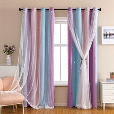 Dream Star Blackout Curtains for Kids Rooms Girl Princess Curtain for Daughter B