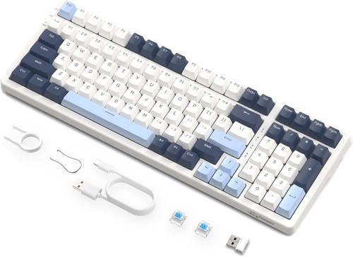 Teclado mecánico inalámbrico ZIYOU LANG K8, modo de viaje BT5.0/2.4G/teclado con cable - Imagen 18 de 21