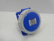 FAMATEL 24233 32 AMP 3 PIN 240 VOLT PANEL MOUNT SOCKET ANGLED IP67 80 X 95MM